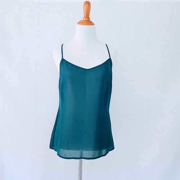 Tory Burch Teal Sheer Cami Tank Top - 2/XS - Picture 2 of 5